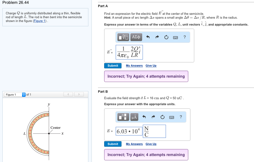 Solved Charge Q is uniformly distributed along a thin, | Chegg.com