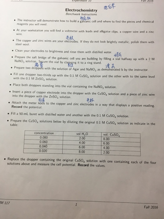 Solved Electrochemistry PostLab Report (a) Report the