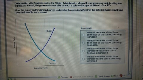 Solved Collaboration with Congress during the Clinton | Chegg.com