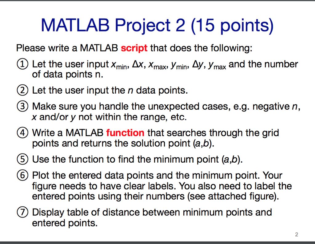 MATLAB Project 2 (15 points) Determine the point | Chegg.com