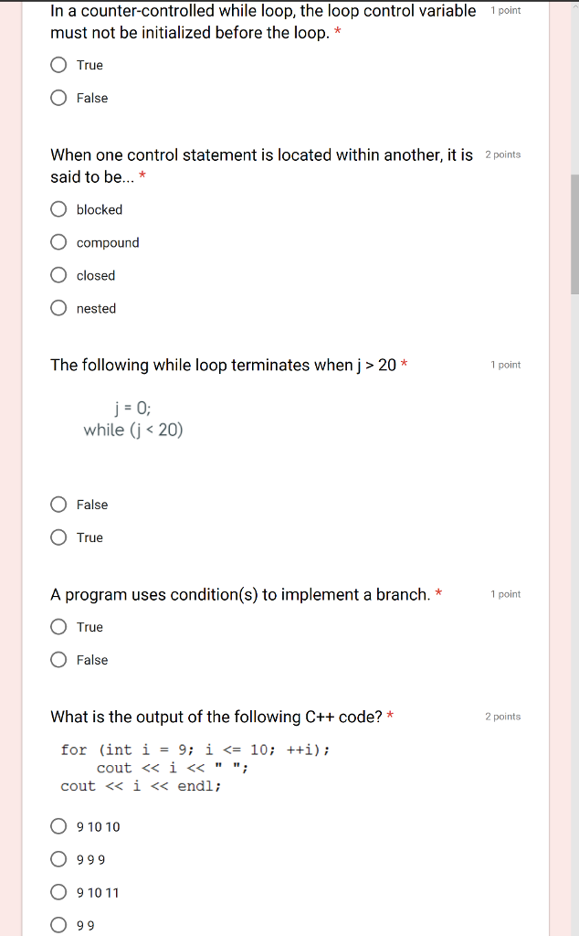 Solved In A Counter-controlled While Loop, The Loop Control 