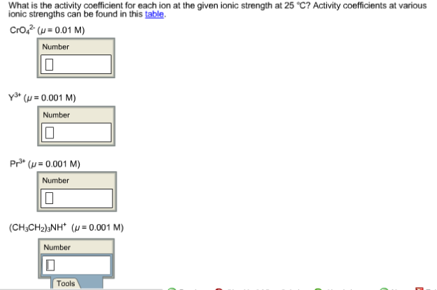 Solved What is the activity coefficient for each ion at the | Chegg.com