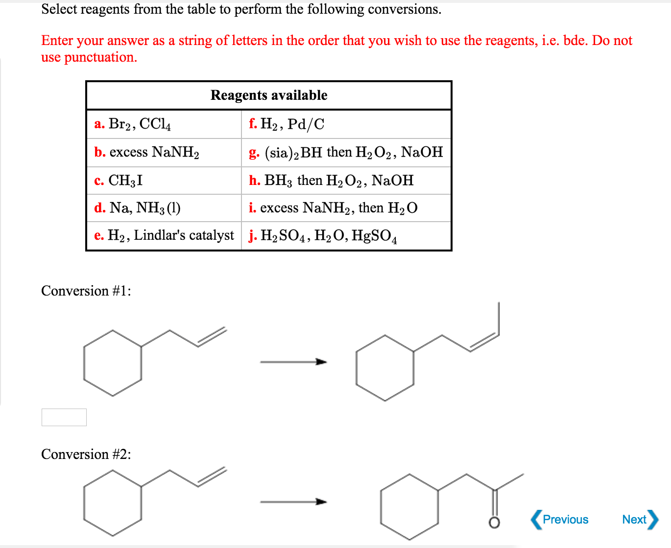 Solved Select Reagents From The Table To Perform The | Chegg.com