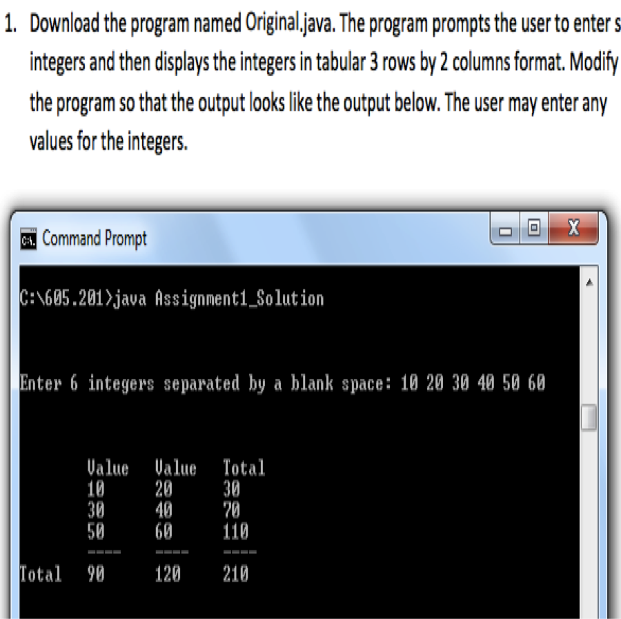 java: adds up columns and rows of a table in a given... Solved Could you please help me find the totals for the rows | Chegg.com