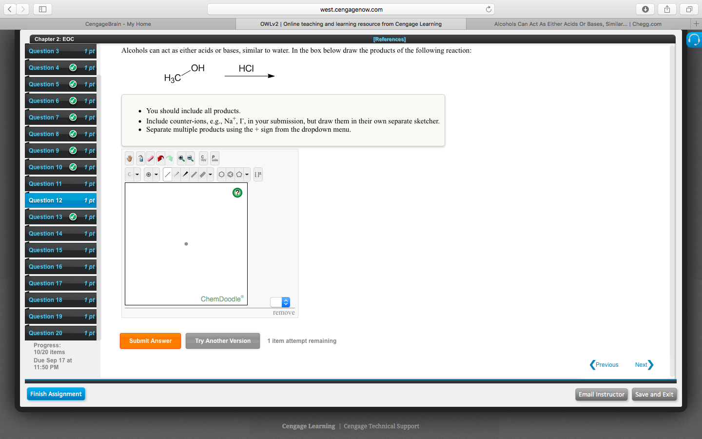 Solved Alcohols Can Act As Either Acids Or bases, Similar to | Chegg.com