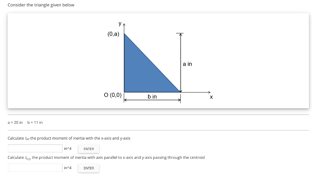 Solved Consider the triangle given below a = 20 in b = 11 | Chegg.com