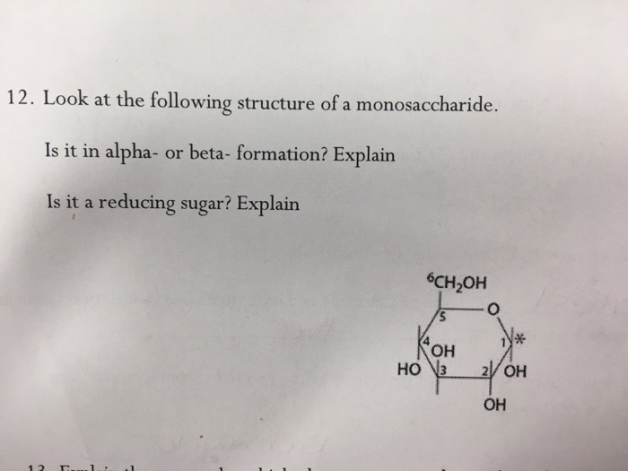 Solved The following structure of a monosaccharide. Is it