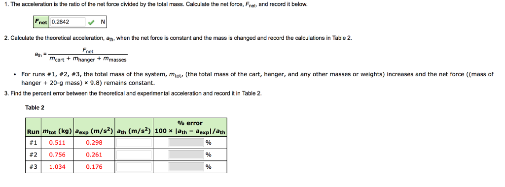 solved-the-acceleration-is-the-ratio-of-the-net-force-chegg