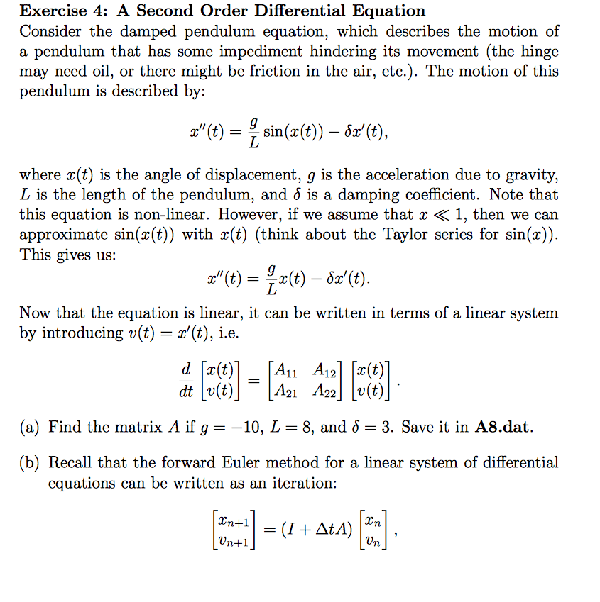 Solved A Second Order Differential Equation Consider The 4870