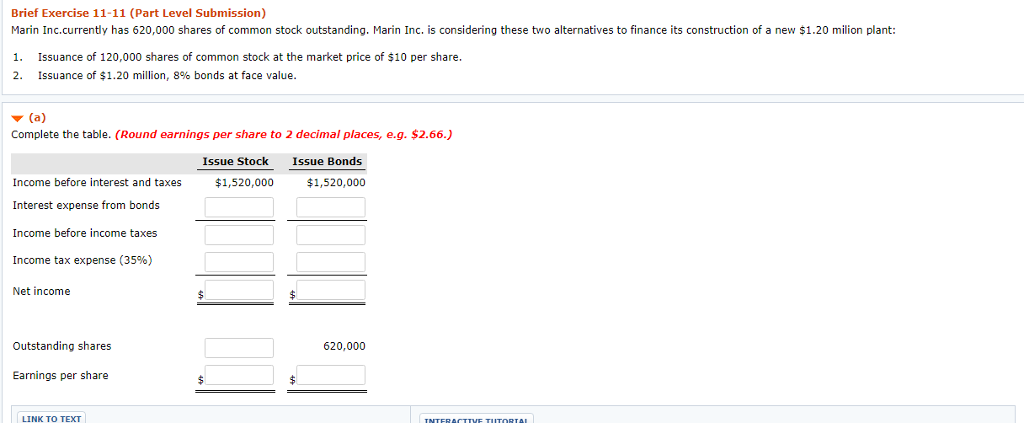 Solved Brief Exercise 11-11 (Part Level Submission) Marin | Chegg.com