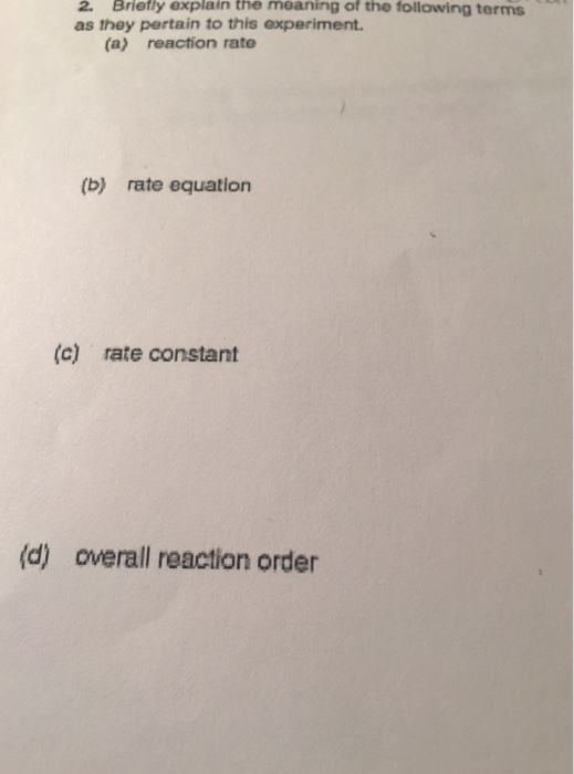 Solved briefly explain the meaning of the following terms as chegg