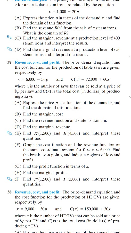 Solved x for a particular steam iron are related by the