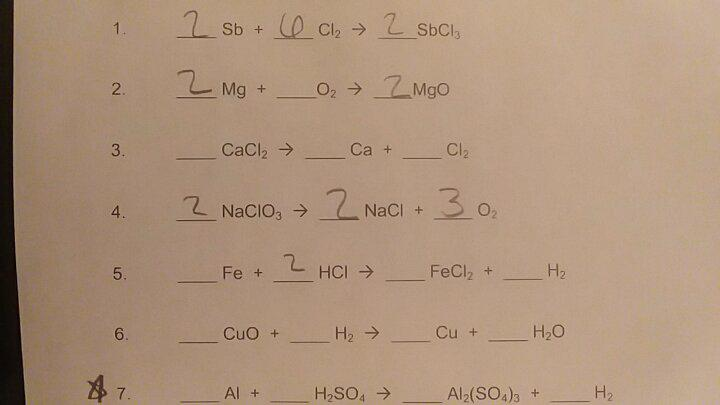 Solved Sb + 2. Mgo 3. Cacl2 → Ca+ Cl2 4 5. Fe + Feclz T H2 