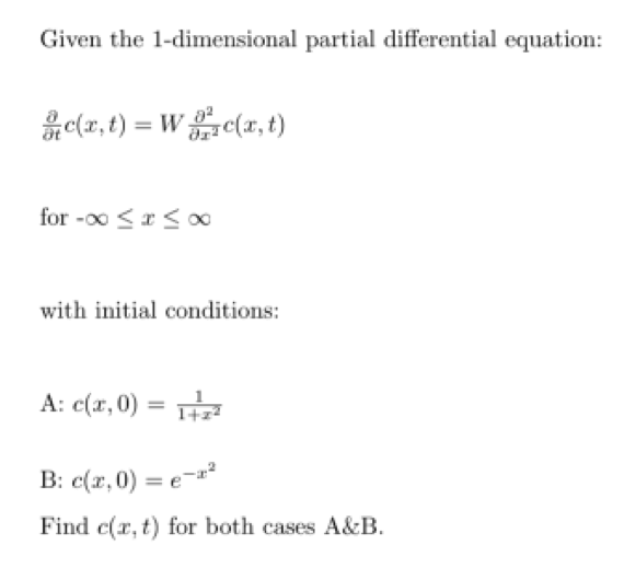 Solved Given the 1-dimensional partial differential | Chegg.com