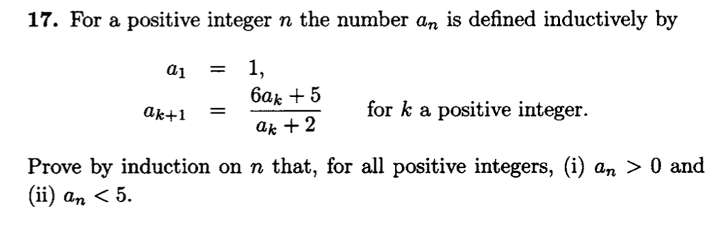 Solved 17. For A Positive Integer N The Number An Is Defined 