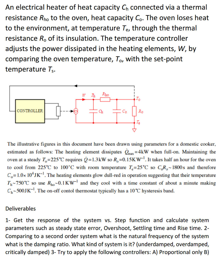 Solved An electrical heater of heat capacity C_h connected