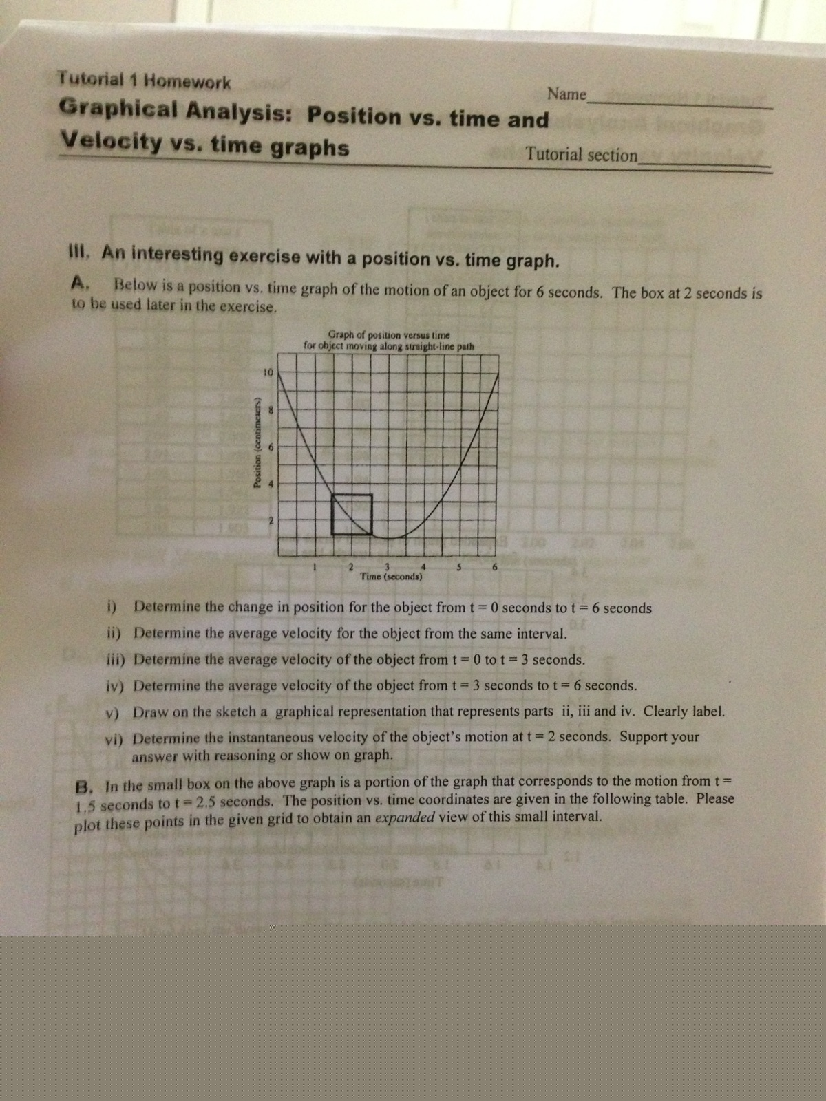 Solved Below is a position vs. time graph of the motion of | Chegg.com
