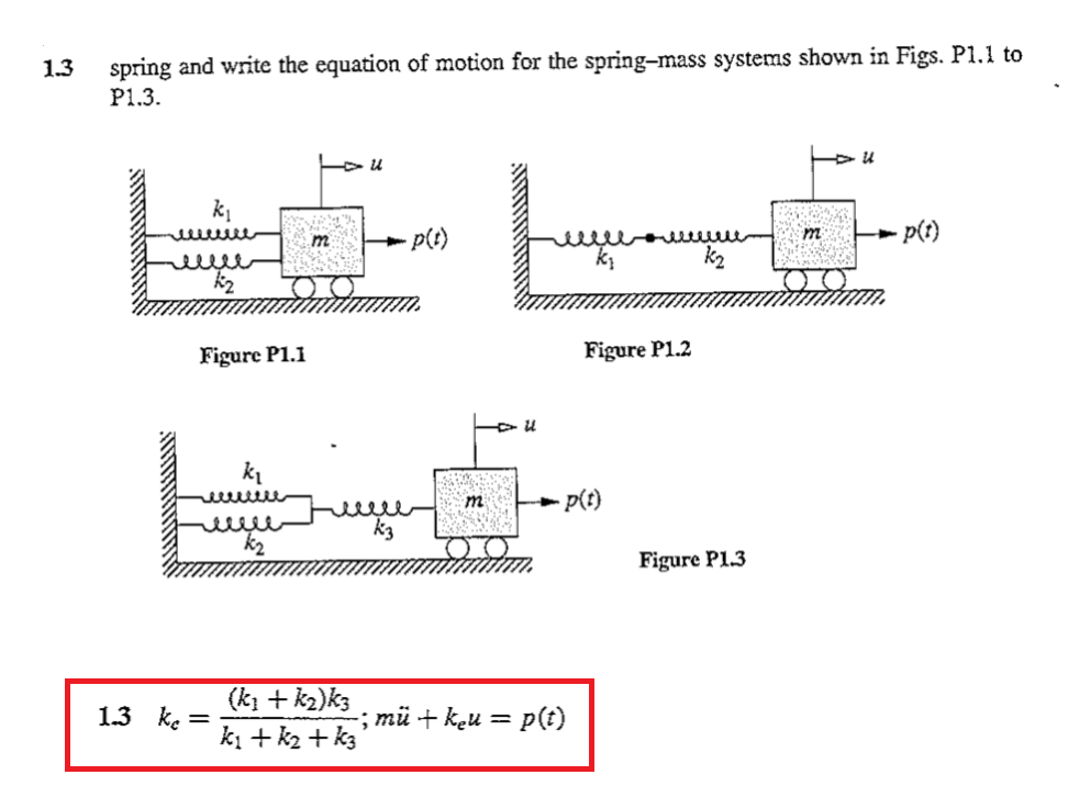 Equation Of Motion For Spring Mass System