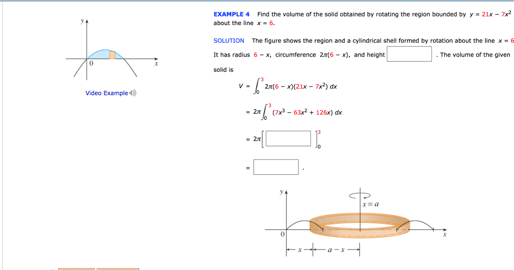 Solved EXAMPLE 4 Find the volume of the solid obtained by | Chegg.com