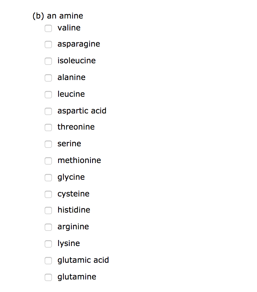 Solved List all the amino acids that have the following