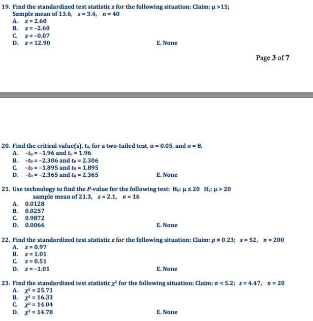 Solved Find the standardized test statistic z for the | Chegg.com