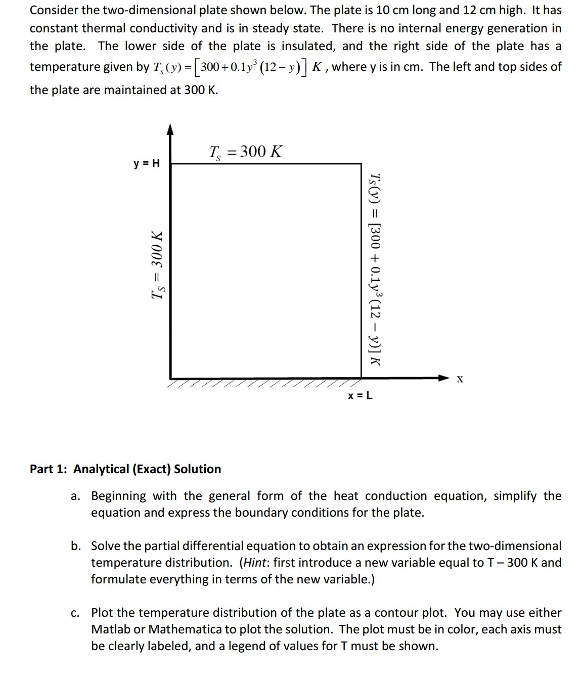 Solved Consider The Two-dimensional Plate Shown Below. The | Chegg.com