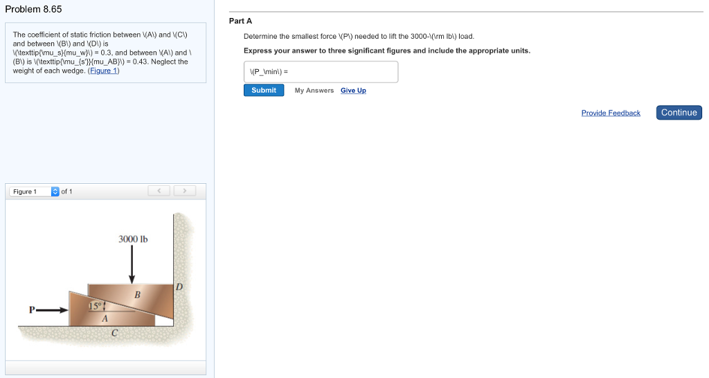 Solved Problem 8.65 Part A The Coefficient Of Static | Chegg.com