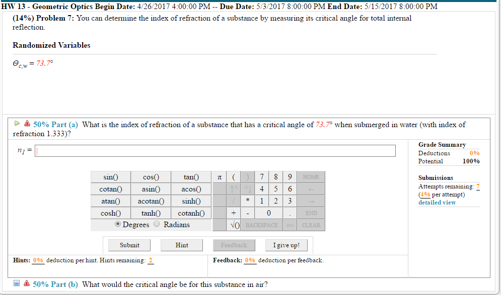 Solved You can determine the index of refraction of a | Chegg.com