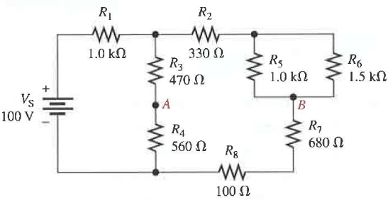 Solved R. 330 Ω 470 Ω 1.0 kΩ R6 1.5 kΩ 100 V R4 560 (2 680 Ω | Chegg.com