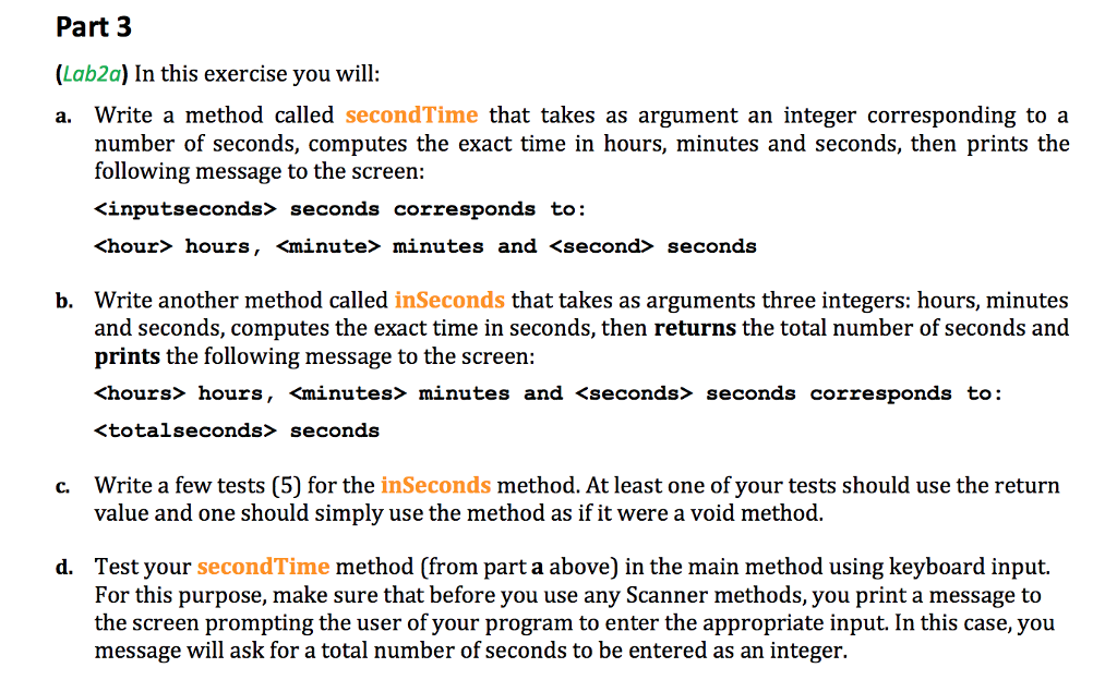 Solved Part 3 (Lab2a) In this exercise you will: a. Write a | Chegg.com