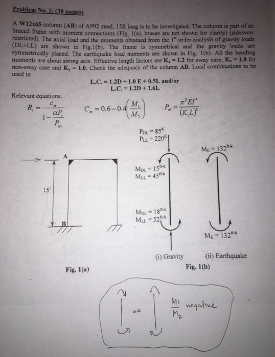 Solved A W12x65 column (AB) of A992 steel, 15ft long is to | Chegg.com