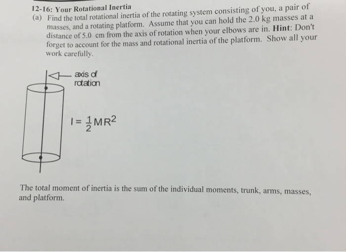 Find the total rotational inertia of the rotating | Chegg.com