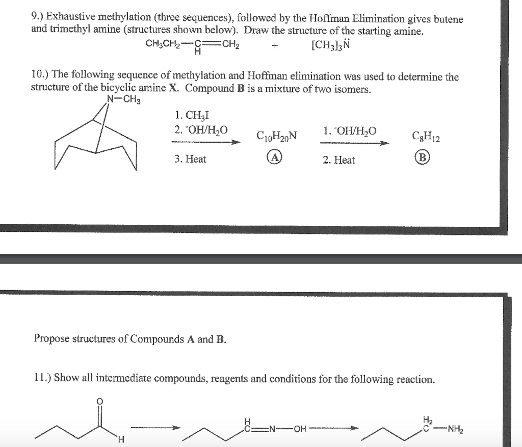 Solved 9.) Exhaustive methylation (three sequences),
