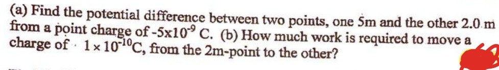 Solved (a) Find the potential difference between two points, | Chegg.com