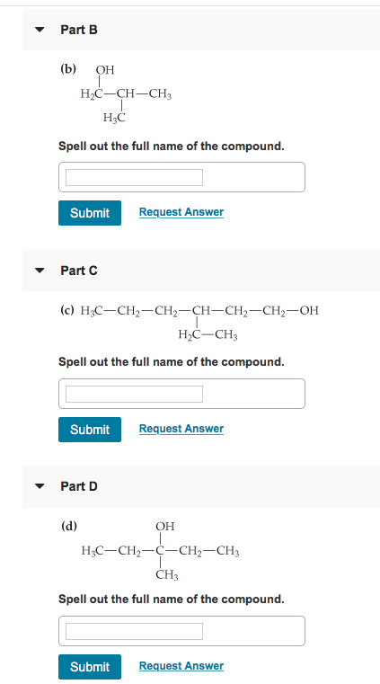 Solved Part B (b) OHH H2C CH-CH3 H3C Spell Out The Full Name | Chegg.com