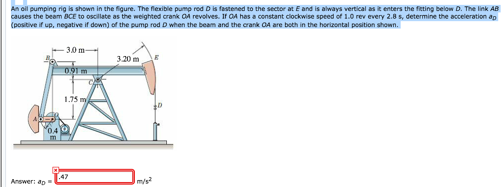 Solved An Oil Pumping Rig Is Shown In The Figure. The | Chegg.com