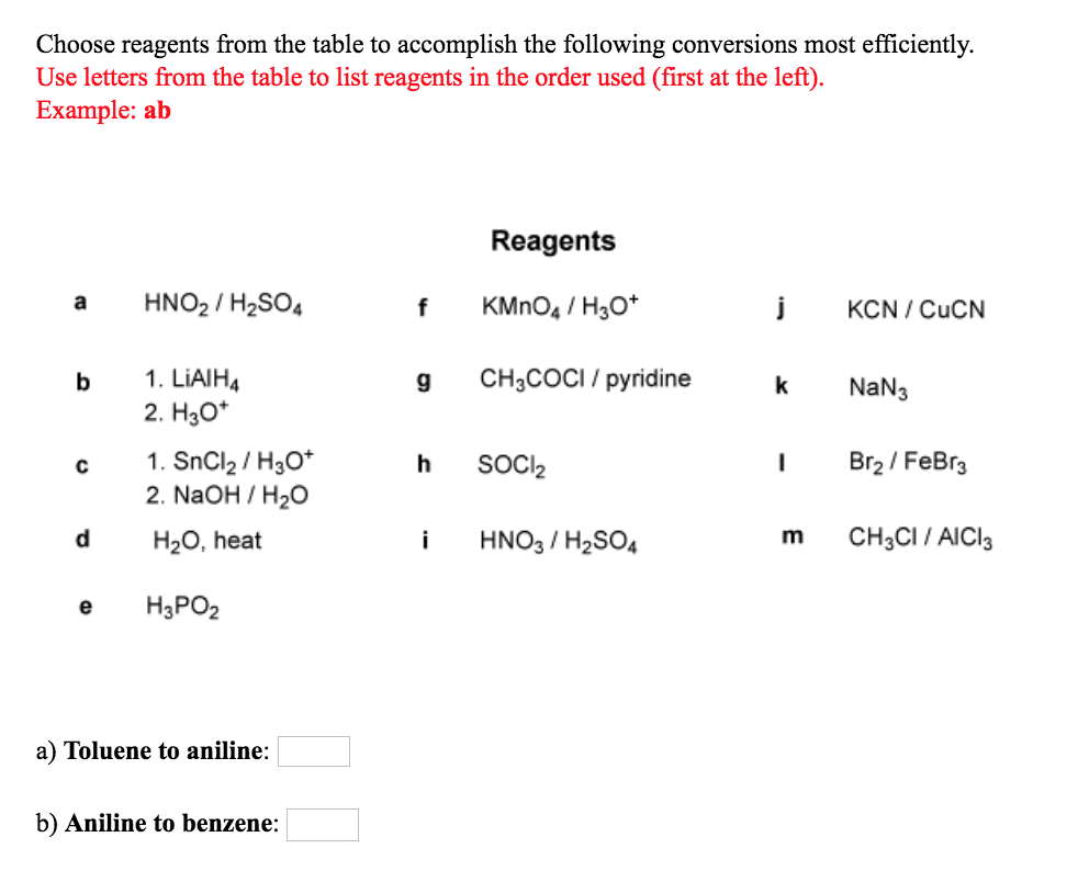 Solved Choose reagents from the table to accomplish the | Chegg.com