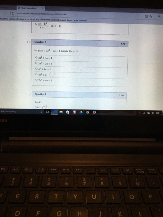 solved-let-f-x-2x-2-3x-1-evaluate-f-a-1-2a-2-4a-chegg