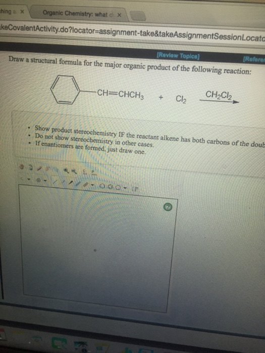 Solved Draw a structural formula for the major organic | Chegg.com