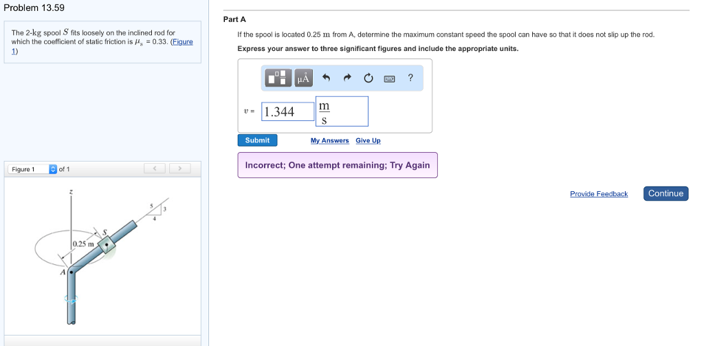 Solved The 2-kg spool S fits loosely on the inclined rod for | Chegg.com