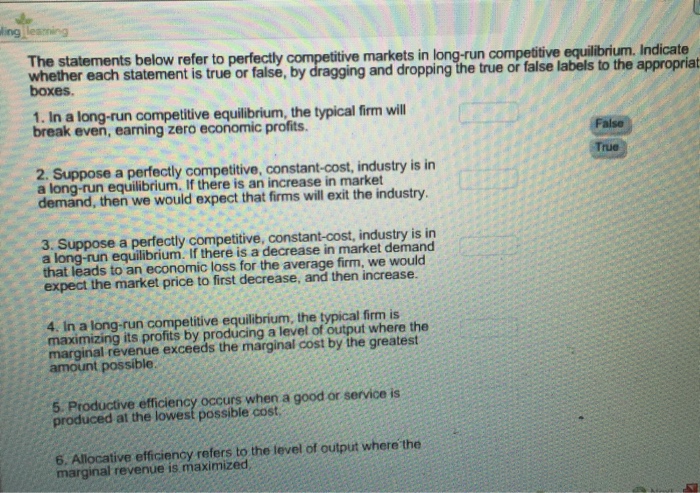 Solved the statement below refer to perfectly competitive | Chegg.com