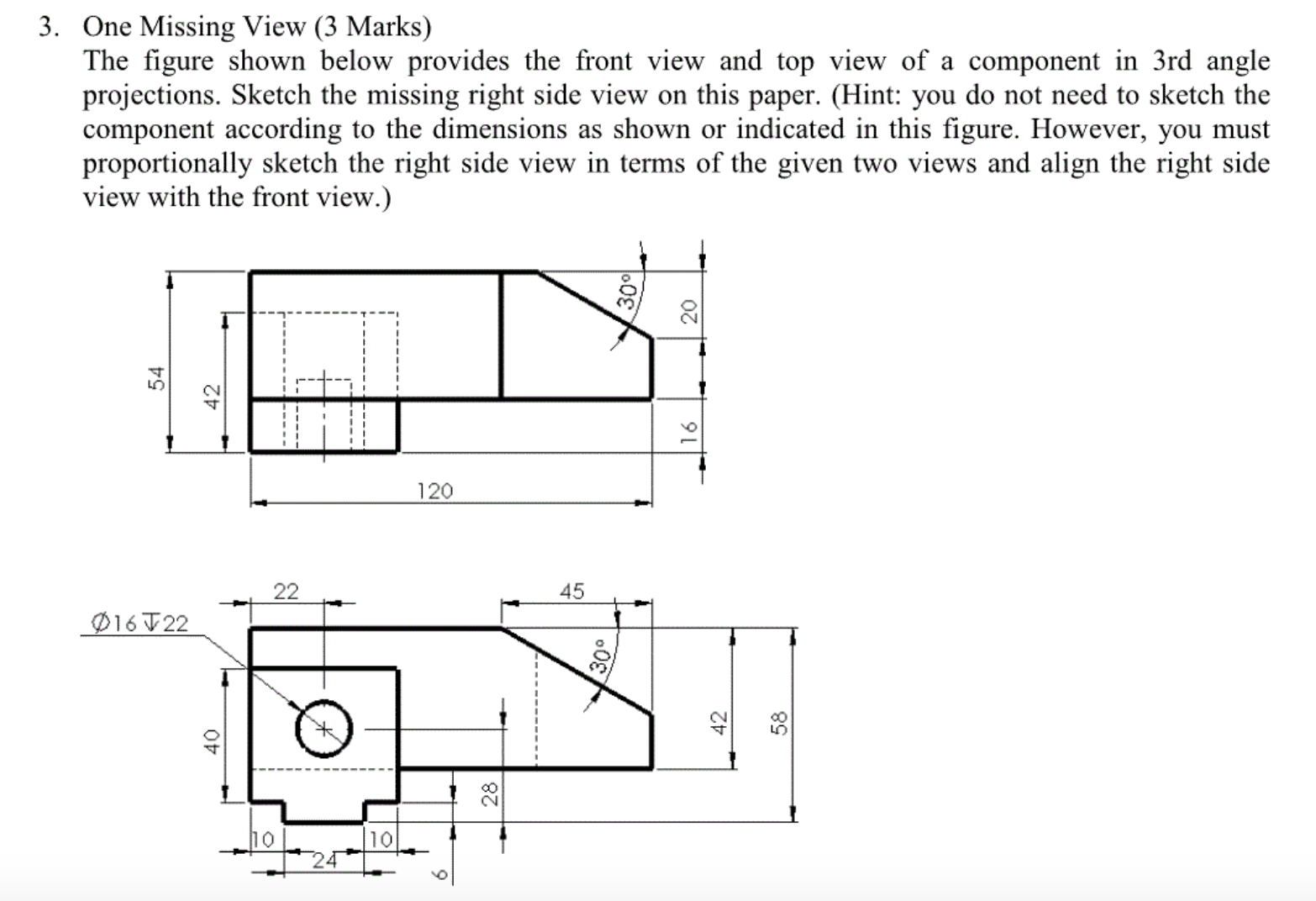 The figure shown below provides the front view and | Chegg.com