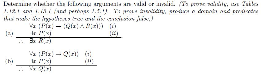 Solved Determine Whether The Following Arguments Are Valid | Chegg.com