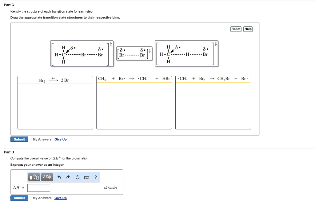 Solved Part A Select the structure of the transition state | Chegg.com