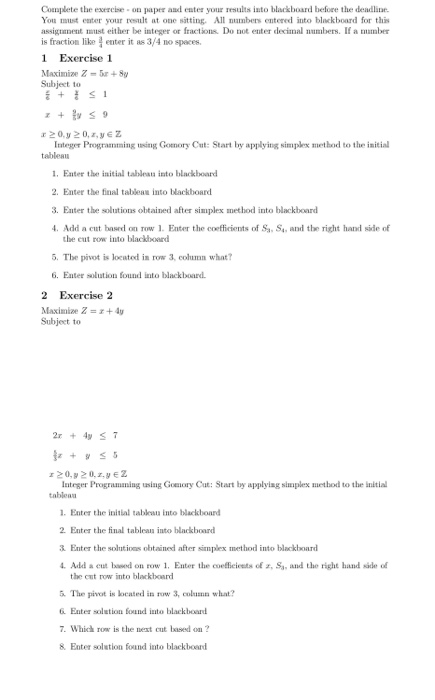 Complete the exercise - on paper and center your | Chegg.com