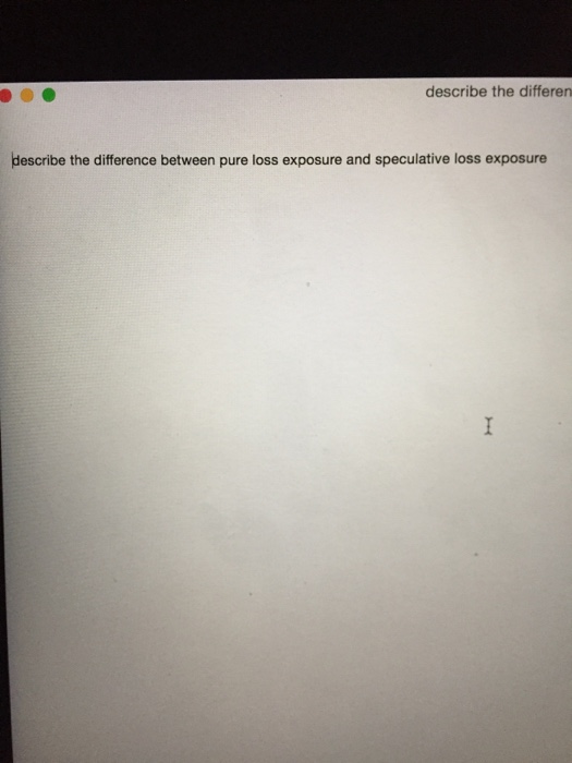 Solved Describe the difference between pure loss exposure