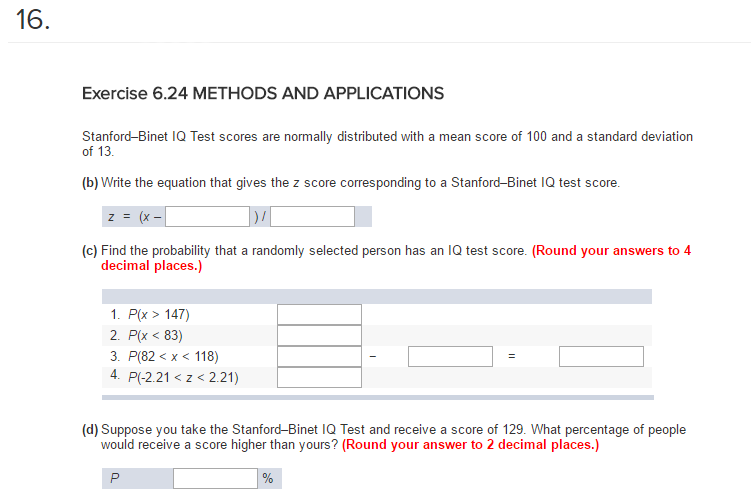 Solved METHODS AND APPLICATIONS Stanford-Binet IQ Test | Chegg.com