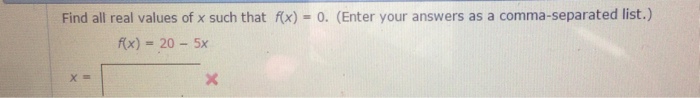 find-all-real-values-of-x-such-that-f-x-0-f-x-solvedlib