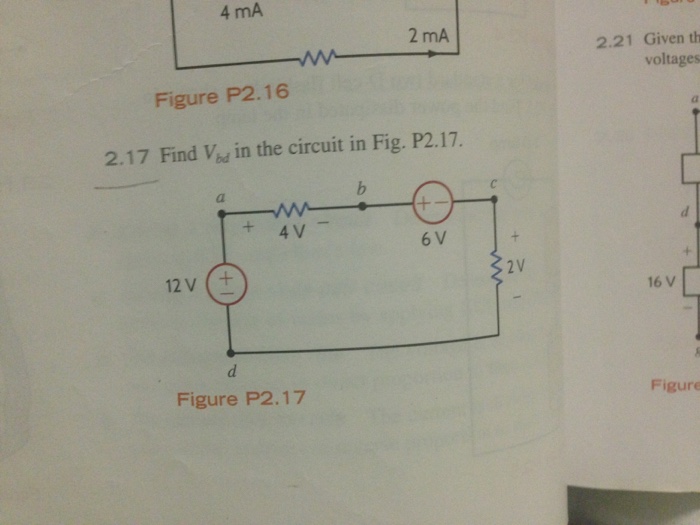 Solved Find V_bd In The Circuit In Fig. P2.17. | Chegg.com