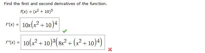 Solved Find the first and second derivatives of the function | Chegg.com